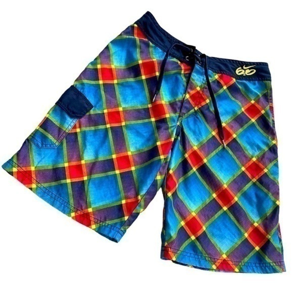 NIKE | NIKE 6.0 Swim Trunks Blue + MultiColor, Size 26 - Picture 1 of 5